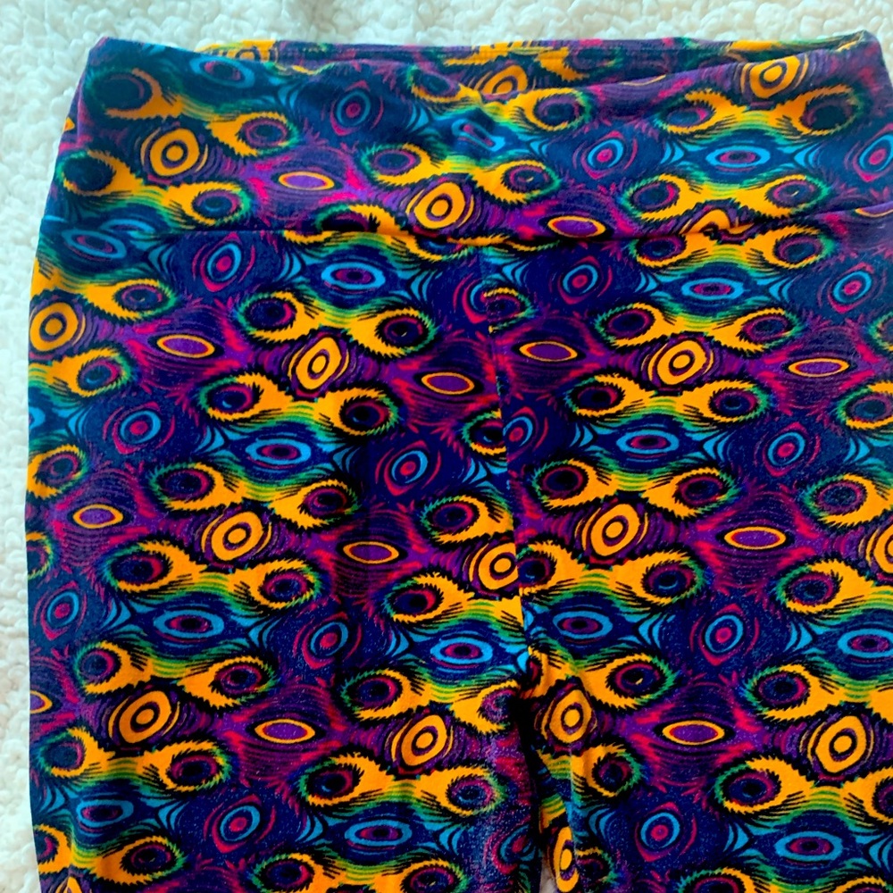 Lularoe OS leggings purple,yellow and blue